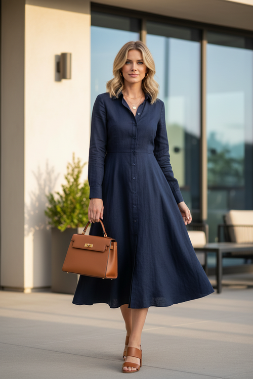 The Everyday Long-Sleeve Swing Dress