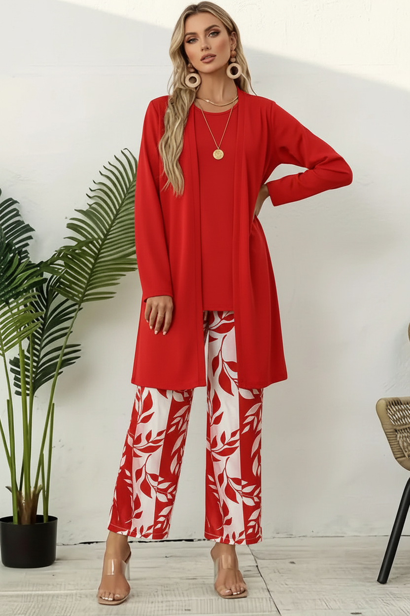 The Milan 3-Piece Tailored Set — Blazer, Vest & Wide-Leg Pants