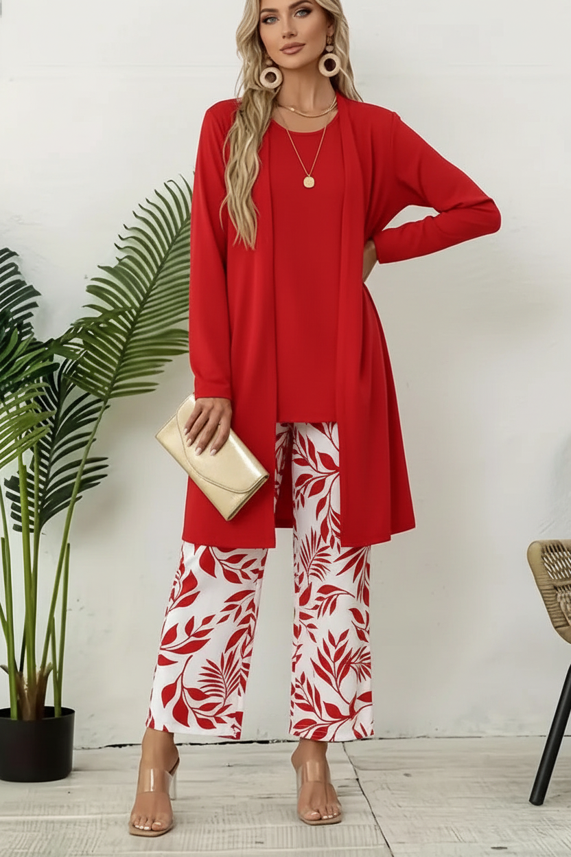 The Milan 3-Piece Tailored Set — Blazer, Vest & Wide-Leg Pants