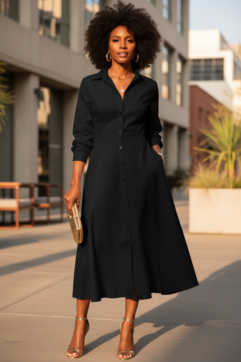 The Everyday Long-Sleeve Swing Dress