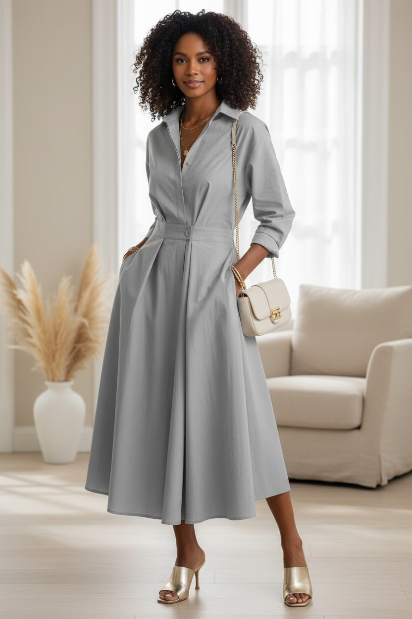 The Everyday Long-Sleeve Swing Dress