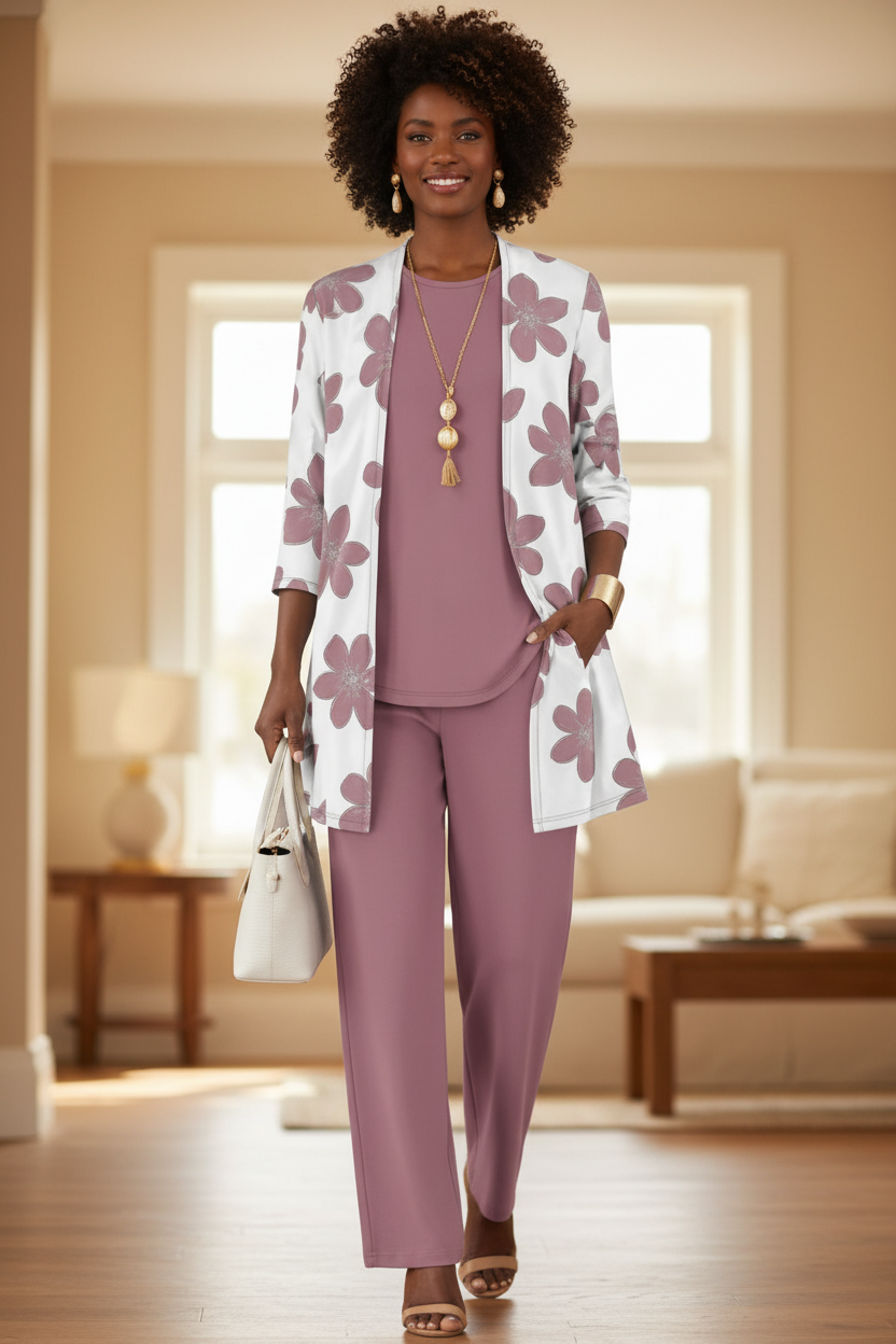 The Milan 3-Piece Tailored Set — Blazer, Vest & Wide-Leg Pants