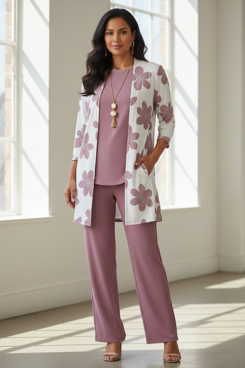 The Milan 3-Piece Tailored Set — Blazer, Vest & Wide-Leg Pants