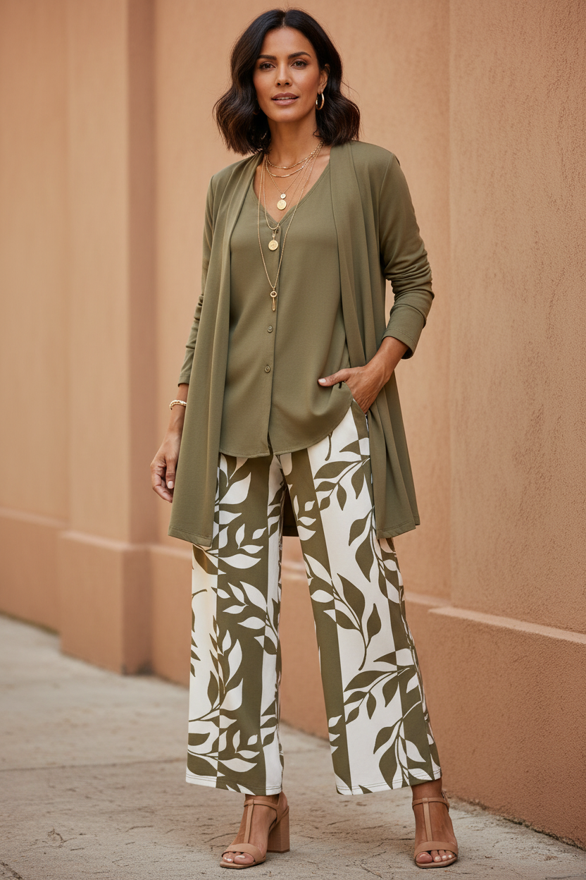 The Milan 3-Piece Tailored Set — Blazer, Vest & Wide-Leg Pants