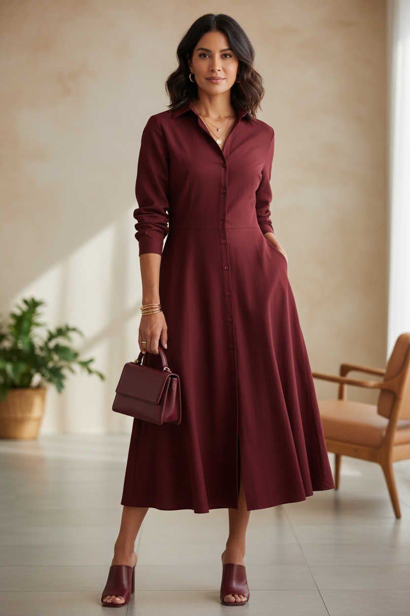 The Everyday Long-Sleeve Swing Dress